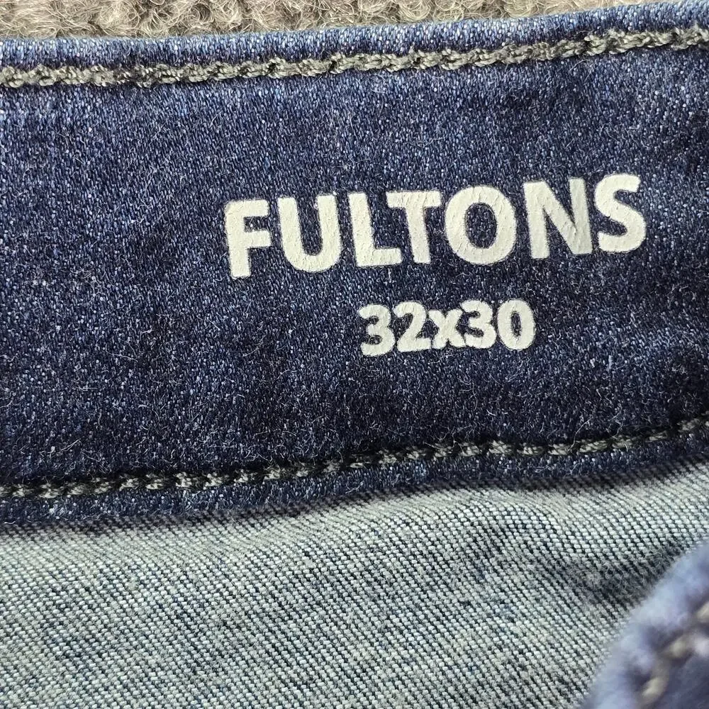 Mugsy Fultons Jeans Mens 32x30 (31x30) Blue Dark Wash Stretch Denim Slim Fit